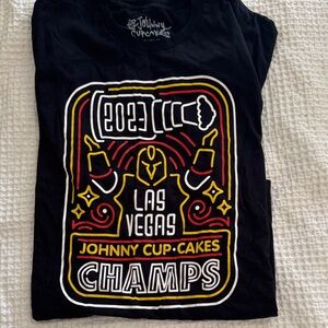 Johnny Cupcakes Black Tee Las Vegas Golden Knights Champs Graphic Mens Sz XL NWO